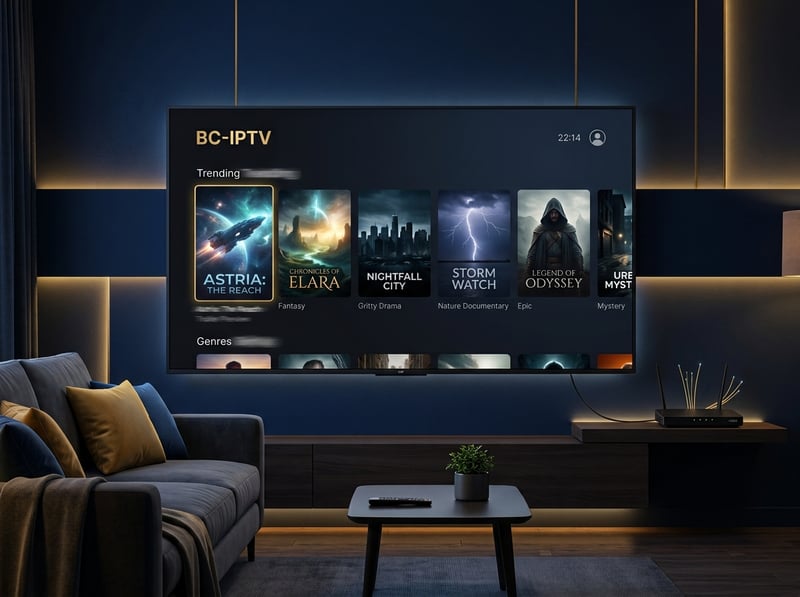 A flat screen TV displaying a selection of movies and shows.