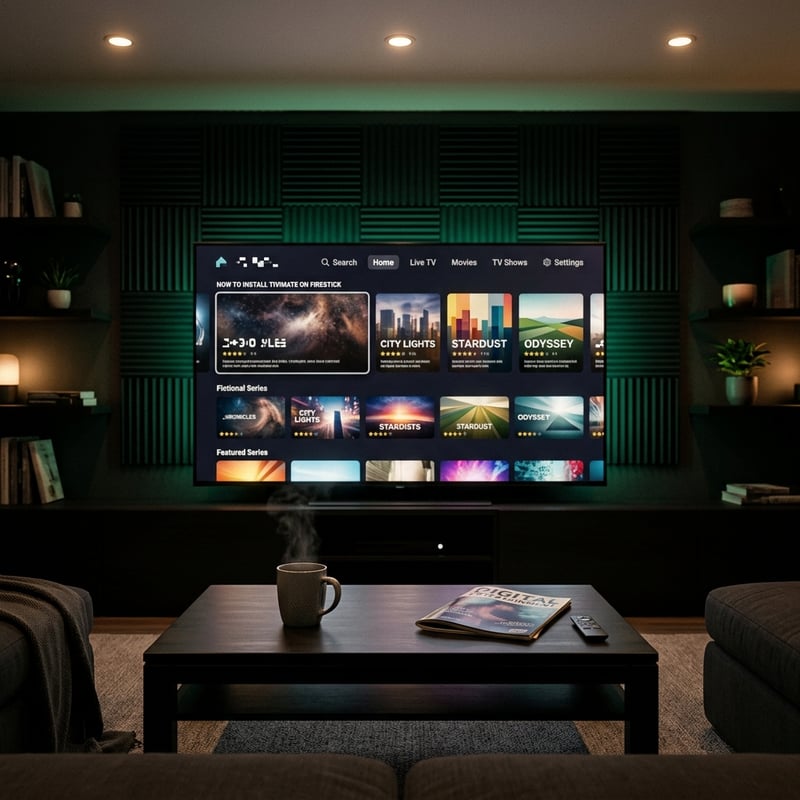 A large flat screen TV displaying a selection of movies and shows.