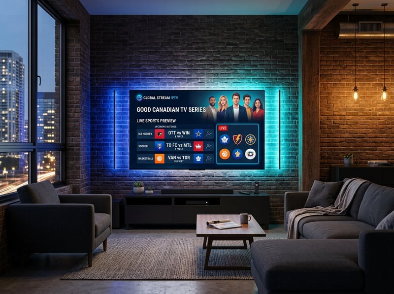 A large flat screen TV displaying the Global TV channel.