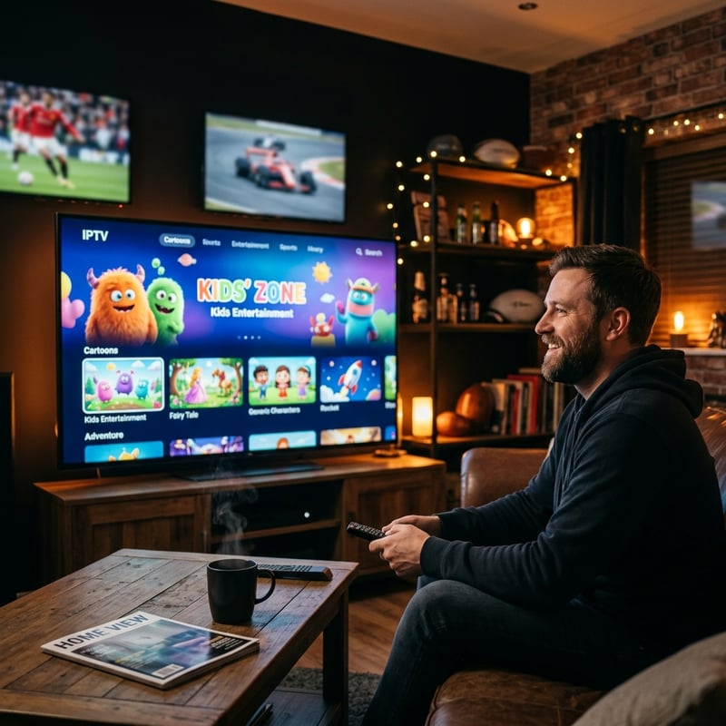 A man sitting on a couch in front of a large flat screen TV, playing a game on the Xbox.