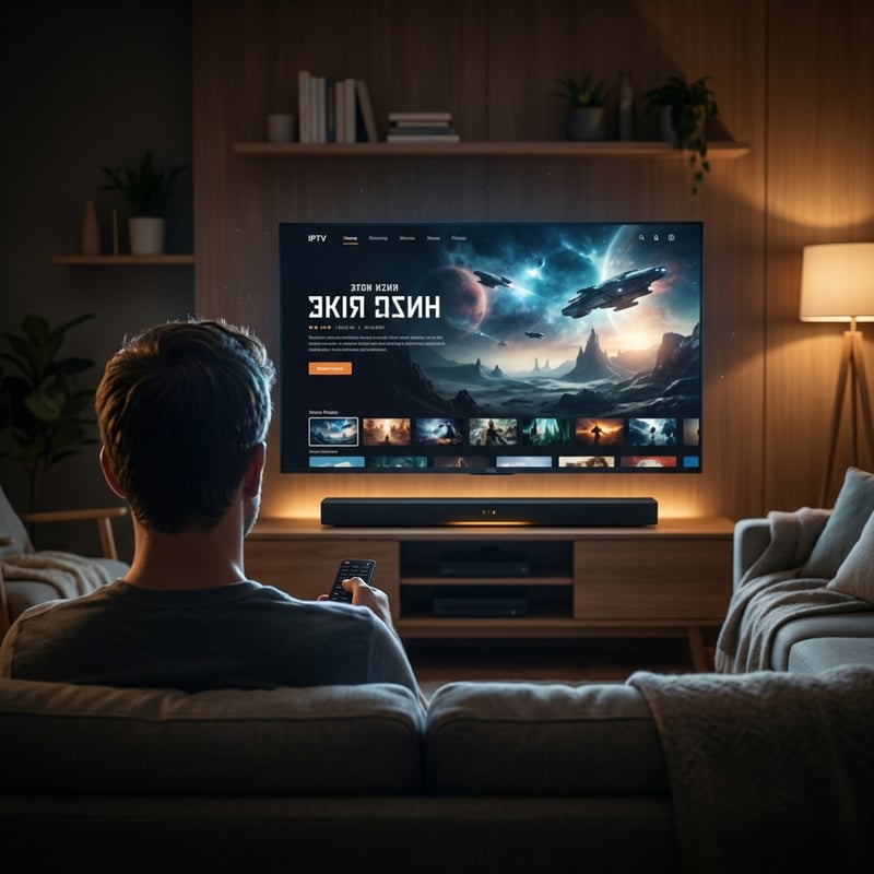 A man is sitting on a couch in front of a flat screen TV.